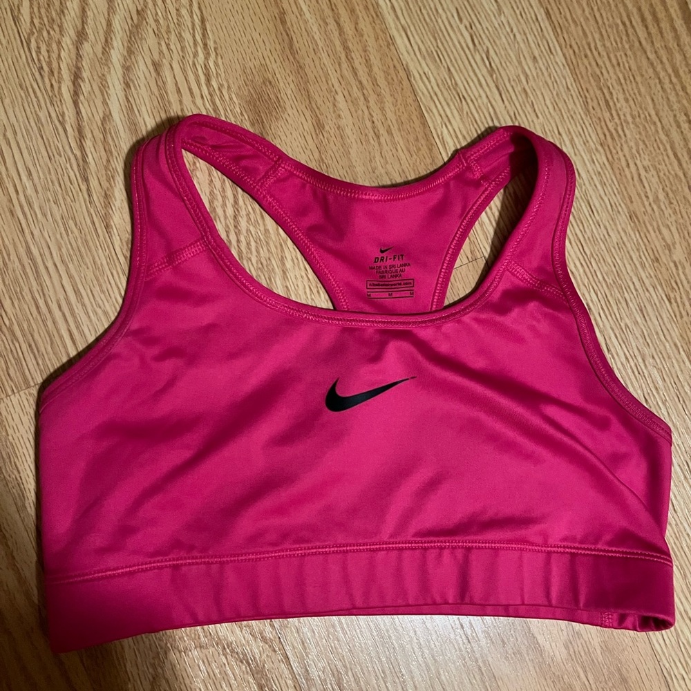 Pink Nike sports bra